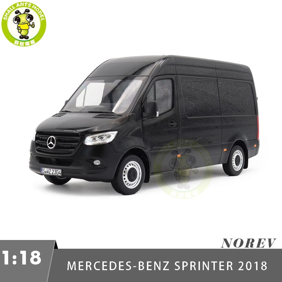 1/18 Mercedes Benz Sprinter 2018 Van Norev 183041 Black Diecast Model Car - Image 1 of 4