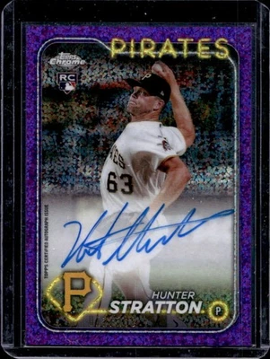 2024 Topps Chrome Hunter Stratton Rookie Auto Purple Speckle Refractor #11/299 - Image 1 of 2