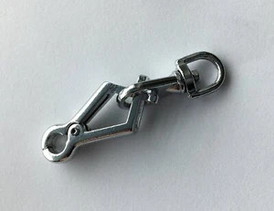 2 kleine Hundeleinenkarabiner, Zangenkarabiner , Druckguss/verchromt 60 x 8 - Picture 1 of 1