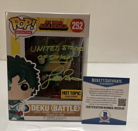 Justin Briner Signed DEKU Battle Exclusive MY HERO ACADEMIA Funko Pop BECKETT 61 Cover