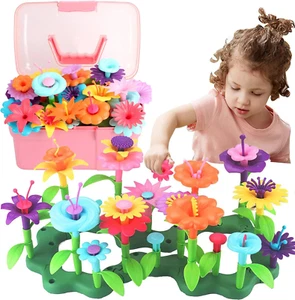 Flower Garden Building Toy w/Green Carry Box STEM Toys for Preschool Activity - Picture 1 of 12