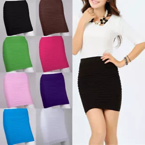 Sexy Women Pleated Skirt High Waist Bodycon Skirts Mini Skirt Short Pencil Dress - Picture 1 of 28