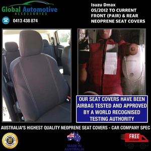 FITS Isuzu D-Max Front and Rear Neoprene Car Seat Covers SX EX LS-M LS-U - Picture 1 of 12