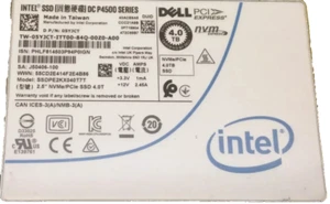 5YJCT DELL 4TB NVMe PCIe Read Intensive 2.5'' SSD SSDPE2KX040T7T 05YJCT - Picture 1 of 1