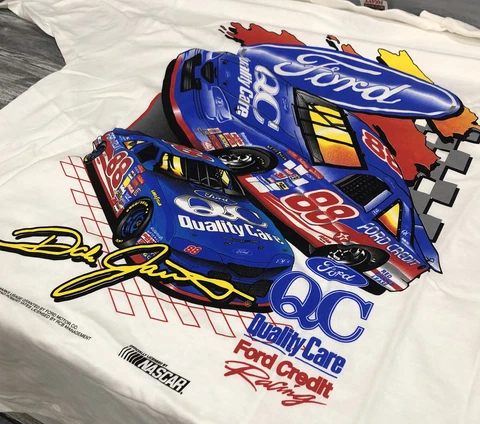 Vintage Dale Jarrett #88 Nascar T-Shirt NOS Single Stitch 90’s USA Ford 2 Sided Cover