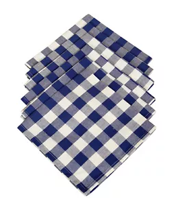 Baumwollservietten kariert blau & weiß 6er Pack - Bild 1 von 2