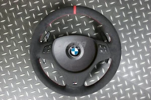 BMW E82 1M E90 E92 E93 M3 Steering Wheel Alcantara Red Ring - Foto 1 di 4