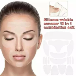16Pack Reusable Silicone Anti Wrinkle Sticker Face Forehead Neck Eye Pad Patches - Picture 1 of 9