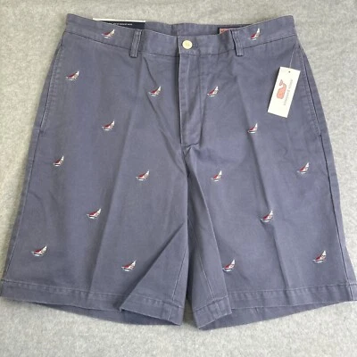Nuevo con etiquetas Pantalones Cortos Para Hombres Vineyard Vines Talla 34 Azul 9" Calce Clásico Club EE. UU. Velero Foto 1 de 4