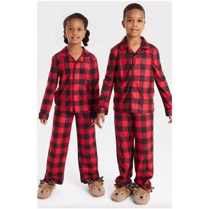 Target Boys Girls Wondershop Christmas Holiday Buffalo Check Pajama Set Size 5 - Picture 1 of 11