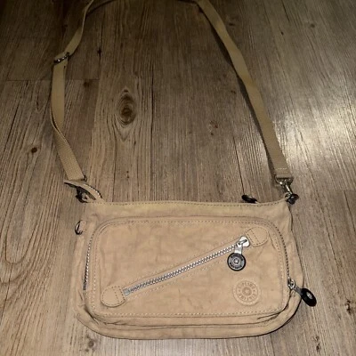 "Bolso bandolera Kipling convertible múltiple cinturón cintura excursionista marrón claro 10x6""" Foto 1 de 4