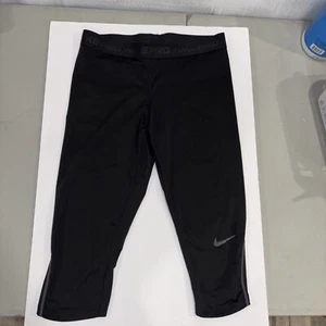 Mujer Talla Grande Negro Nike Pro Leggings Pantalones Capri - Imagen 1 de 9