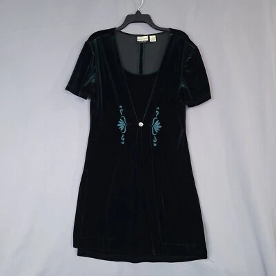 Moda Bug Petite Mujer Pullover Terciopelo Vestido Midi Manga Corta Talla 12P Foto 1 de 4