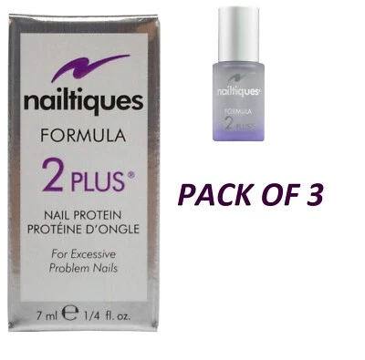 NAILTIQUES Fórmula 2 Plus Proteína para Uñas Problemas Excesivos 1/4 OZ - PAQUETE DE 3 Foto 1 de 3