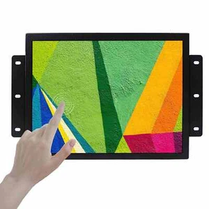 Moniteur industriel 12,1" 4:3, tactile capacitif 10 points, HD VGA DVI, boîtier métallique - Photo 1/5
