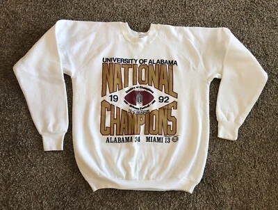VTG 1992 Alabama Crimson Tide National Champs Century XL Sweatshirt 90s SEC XL - Image 1 of 4