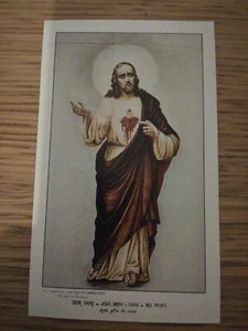 FROMMES BILD Herz Jesu, wegen unserer Sünden zerkleinert, 1930 sehr guter Zustand - Bild 1 von 2