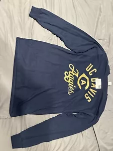 UC Davis Adult Long Sleeve T-Shirt Aggies, Navy Medium - Picture 1 of 4