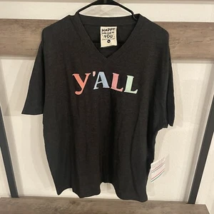 NWT Jadelynn Brooke “Y’all” T-shirt Tee Gray Grey Appliqué New Size XL - Picture 1 of 13