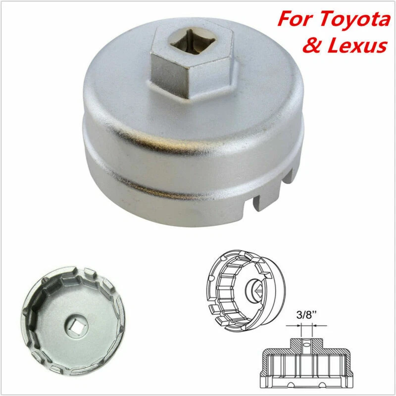 Oil Filter Wrench Cap Housing Tool Remover 14 Flutes 3/8"inch For Toyota Lexus - Image 1 of 4