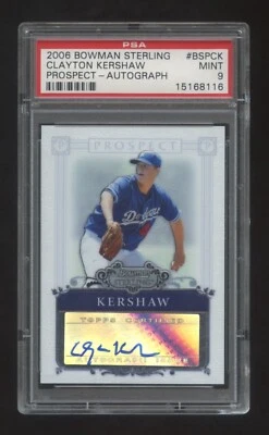 PSA 9 Clayton Kershaw 2006 BOWMAN STERLING RC AUTOGRAPH SP AUTO DODGERS ACE HOF? - Image 1 of 2