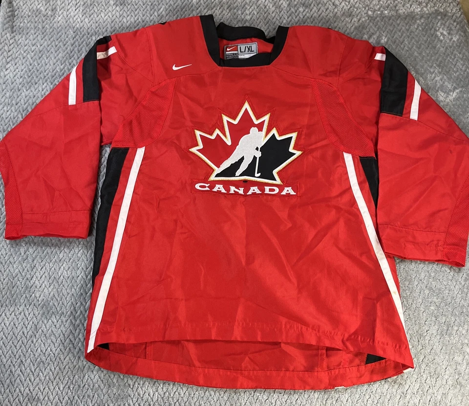 Camiseta deportiva de hockey Nike del equipo de Canadá juvenil talla L/XL cosida olímpica vintage Foto 1 de 4