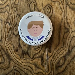 Marie Curie Wearable Button Magnet Social Studies Famous Women  - Picture 1 of 3