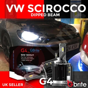 VW Scirocco - H7 COB LED Headlight Bulbs Kit 10000 Lumens Canbus 100W HID G4 - Picture 1 of 9