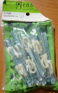 Vintage Graber 4" ADJUSTABLE Slip On Steel Drapery Curtain Hooks - 11 Positions - Picture 1 of 3