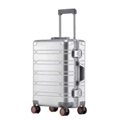 Handgepäck Reisekoffer 55 cm silber Aluminium Hartschalen Kabinentrolley Bowatex - Bild 1 von 4