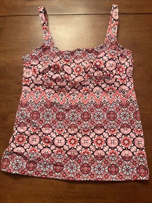 Tankini de natación Lands End rosa ajustable con aros alto 14T para mujer nuevo Foto 1 de 4