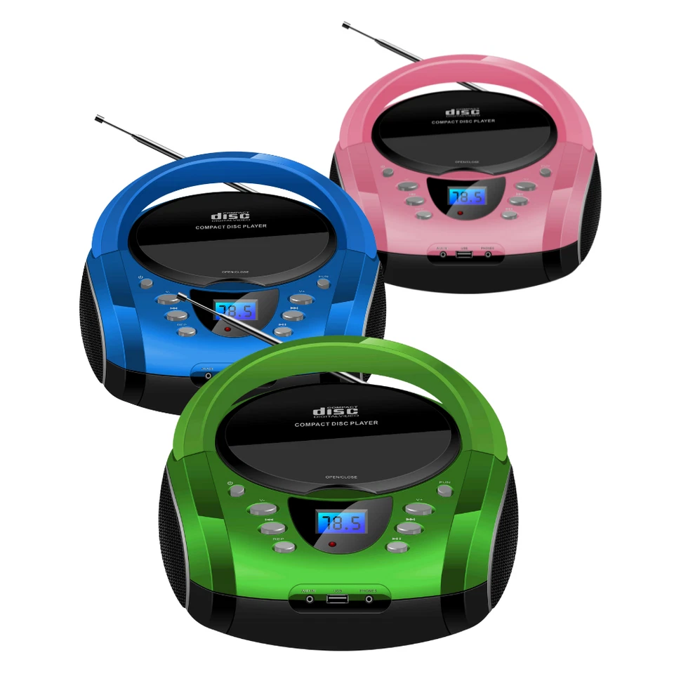 Tragbares MP3 CD-Radio Boombox CD-Player Stereoanlage Kinder Radio in 3 Farben - Bild 1 von 1