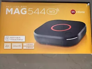 Infomir MAG544W3 MAG 544 W3/ 600Mbps built-in DUAL WiFi 5G 4K LINUX TV BOX - Picture 1 of 14