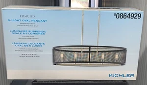 Kichler Edmund 5-Light Satin Black & Brushed Nickel Pendant Light 0864929 BNIB - Picture 1 of 21