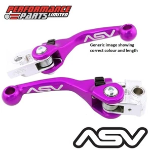 Juego de palanca de freno + embrague ajustable púrpura corto ASV F4 para KTM 450 SXF 2023 - Imagen 1 de 9