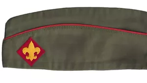 CAPPELLO BERRETTO GUARNIGIONE BOY SCOUT BSA VINTAGE ANNI 70 CON TOPPA DIAMANTE TAGLIA LRG #KGB-2 - Foto 1 di 2