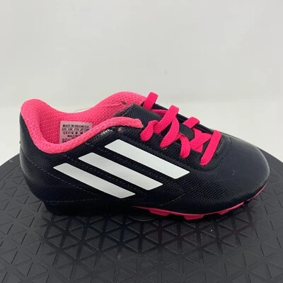 Adidas Soccer Cleats Youth Kids Boys Size 12 Shoes Black Athletic Conquisto FG J - Image 1 of 4