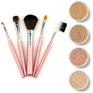 TRY ME KIT w/MINI BRUSH SET Mineral Makeup Sample Size Matte Foundation Bare - Picture 1 of 47