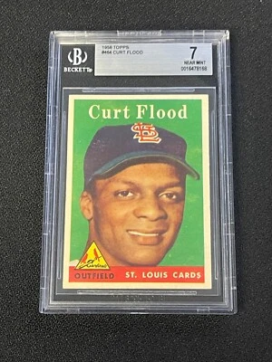Tarjeta 1958 Topps #464 Curt Flood - Calificada BGS 7 casi nueva, Cardenales de San Luis Foto 1 de 2