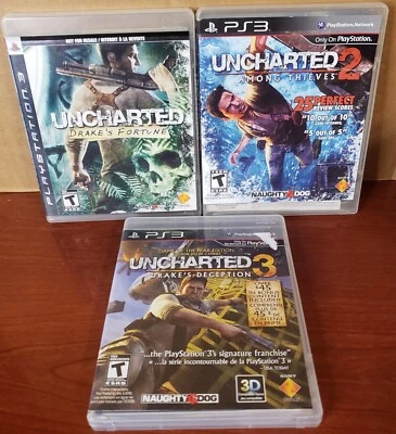 UNCHARTED DRAKE'S FORTUNE, AMONG THIEVES , DRAKE'S DECEPTION (LOT OF 3) READ - Image 1 of 2