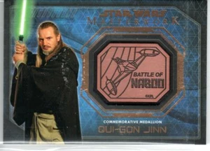 STAR WARS 2016 TOPPS MASTERWORK BRONZE MEDALLION INSERT QUI-GON JINN - Picture 1 of 2