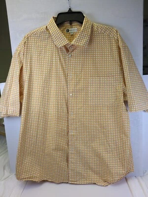 Bachrach Short Sleeve Button Up XXL 18 1/2  45/46 Orange - Image 1 of 4
