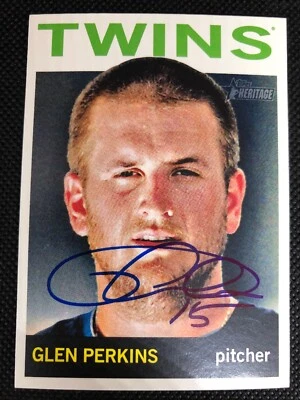 Tarjeta de herencia Topps autografiada firmada por Glen Perkins Twins 2013 #385 ~ certificado de autenticidad Foto 1 de 4