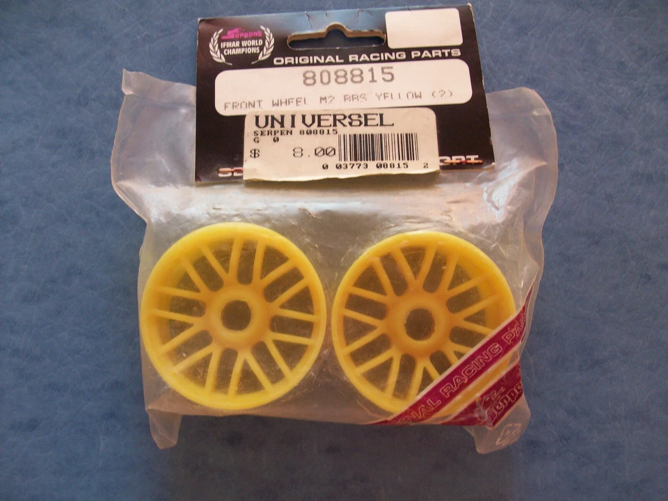 VINTAGE SERPENT 808815 FRONT WHEEL M2 BBS YELLOW (2) NIP - Image 1 of 2