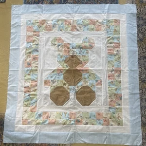Oso edredón infantil sin terminar género neutro 42x44 - Imagen 1 de 6