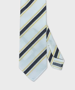 Arcuri cravatta tre pieghe in cotone e seta, sfoderata, bianca e nero E23214.3SF - Picture 1 of 2