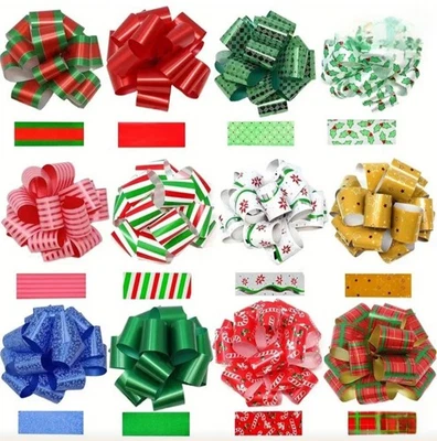 EASY Bows Pull String 5" Size 12 PC or 24 PC Christmas and Gift Ribbon Wrapping - Image 1 of 4