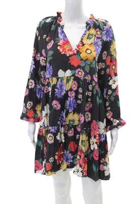 Vestido Yumi Kim para mujer estampado floral con volantes y cuello en V en capas multicolor talla XS Foto 1 de 4