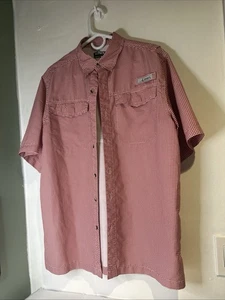 Habit Button up Vented Shirt Mens size M Red Plaid Short Sleeve Lightweight - Picture 1 of 5