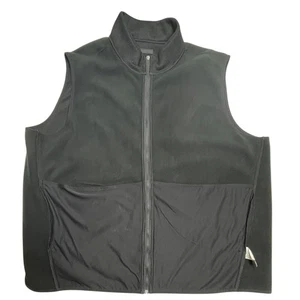 Perry Ellis Vest Mens 3XL Black Full Zip Fleece Nylon Front Panel Golf Outdoor - Picture 1 of 11